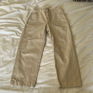 Everlane Straight Leg Crop Pants. Stone. Size 0.